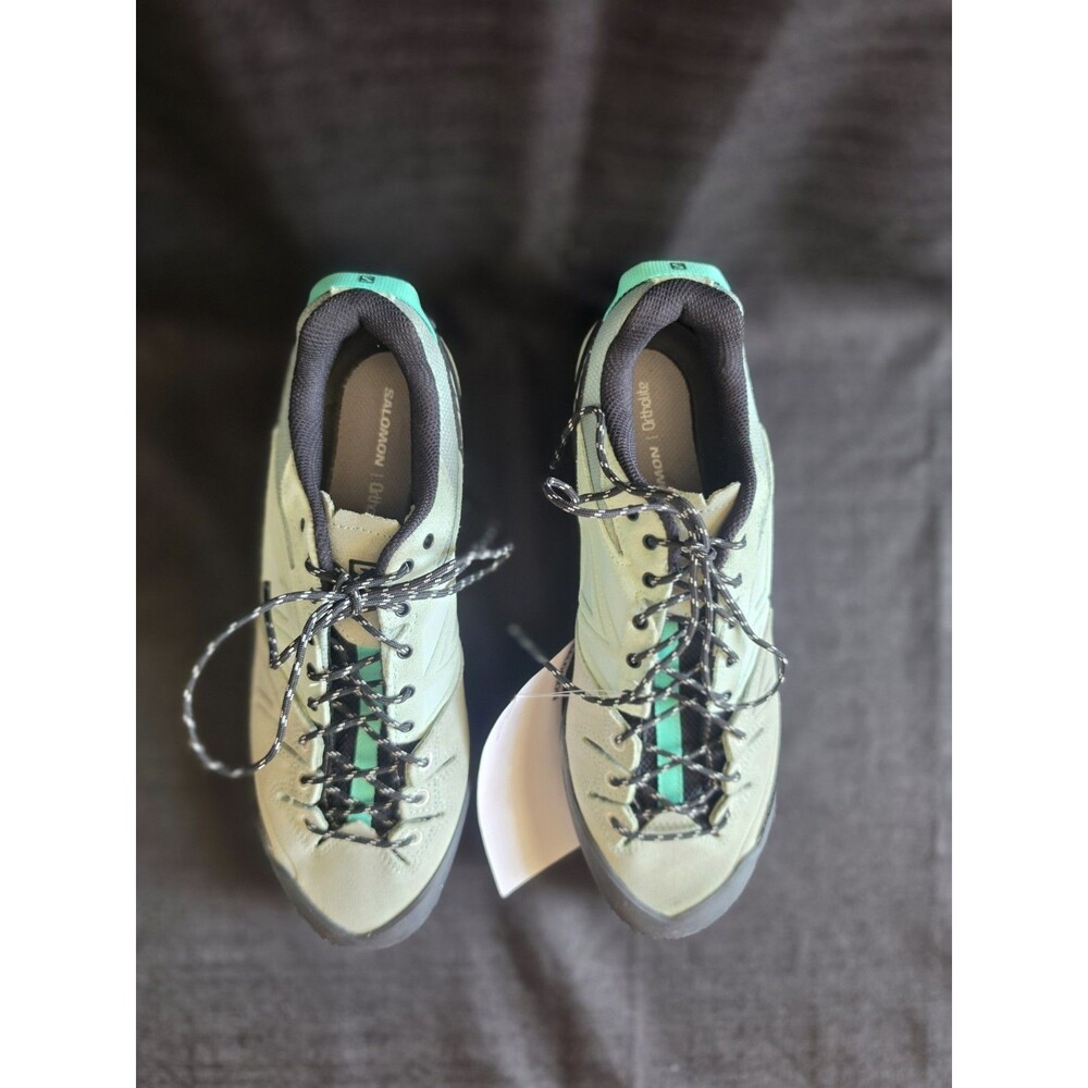 Salomon X-ALP Leather Mens 10 Women 11 Green Milieu Hiking Outdoors Retail $269 - Picture 5 of 16